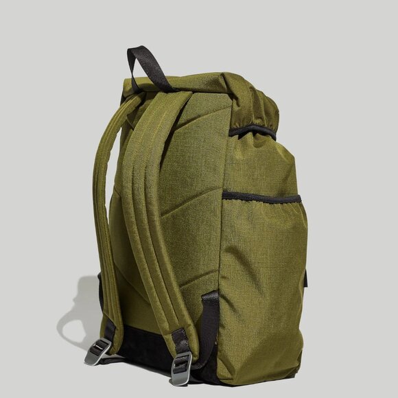 NWOT Madewell The Rush Hour Canvas Backpack Green - Picture 2 of 3